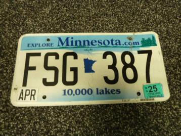 Kentekenplaat licenseplate Minnesota USA beschikbaar voor biedingen