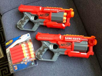 2x Nerf n-strike Mega Cycloneshock met extra pijlen beschikbaar voor biedingen