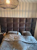 Taupe tweepersoonsbed 160x200cm +nachtkastje, Ophalen, Beige, Tweepersoons, Zo goed als nieuw