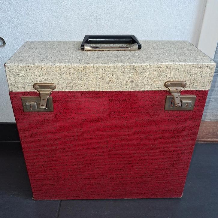 Vintage retro vinyl elpee koffer, Cd's en Dvd's, Vinyl | Pop, Gebruikt, Ophalen of Verzenden