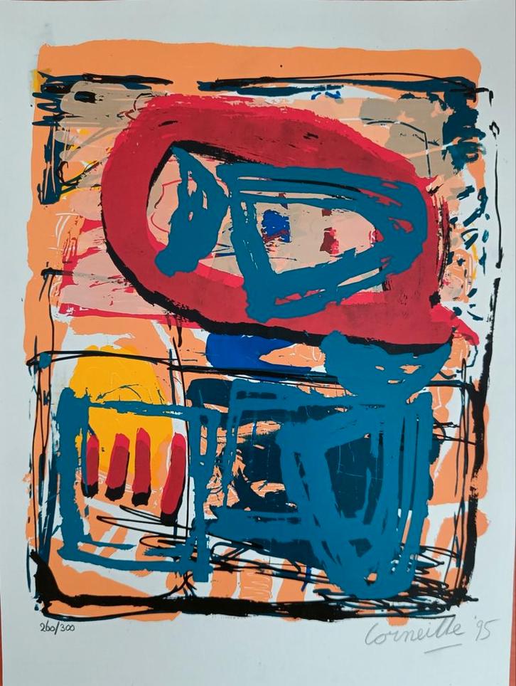 Corneille Zeefdruk - Genummerd 260/300, Antiek en Kunst, Kunst | Schilderijen | Abstract, Ophalen of Verzenden