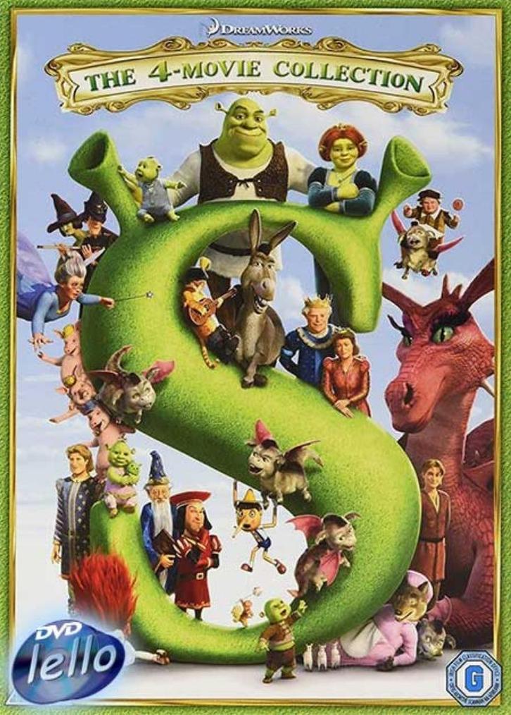 Shrek 1, 2, 3 & 4 (2001-10 Mike Myers) nieuw, UK, niet NLO/G, Cd's en Dvd's, Dvd's | Tekenfilms en Animatie, Nieuw in verpakking