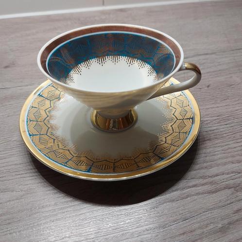 Kop en schotel van mitterteich bavaria  porselein/VINTAGE, Antiek en Kunst, Antiek | Servies los, Ophalen of Verzenden