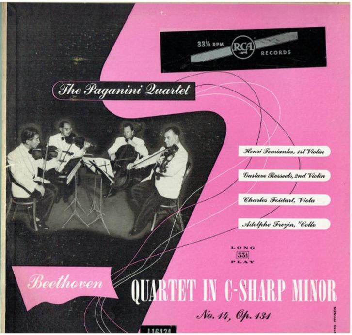 Beethoven-Paganini Quartet–Quartet In C Sharp Minor No 14, Cd's en Dvd's, Vinyl | Klassiek, Zo goed als nieuw, Classicisme, Kamermuziek