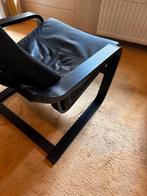 IKEA Lounge Stoel Zwart Leer, Gebruikt, Zwart, Ophalen of Verzenden, Eén