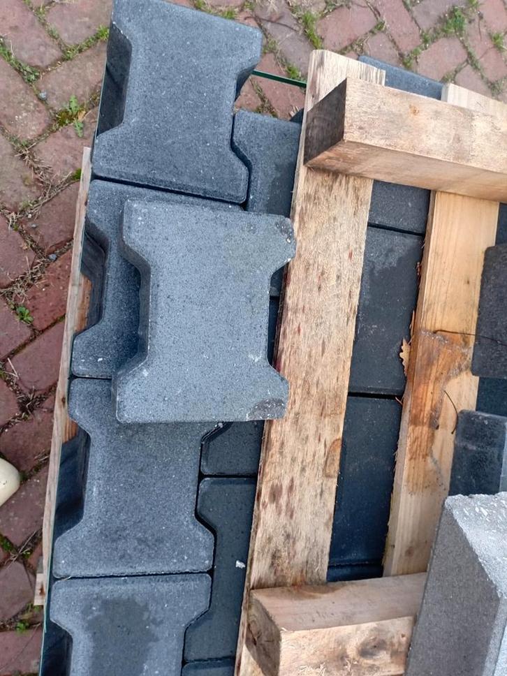 216 Zwarte H-Klinkers, Tuin en Terras, Tegels en Klinkers, Gebruikt, Klinkers, Beton, 10 m² of meer, Ophalen