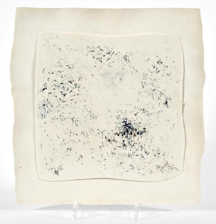 Jan Oosterman - Porseleinen dubbelblad ‘Montaillou VI’ 1985, Antiek en Kunst, Antiek | Keramiek en Aardewerk, Ophalen of Verzenden