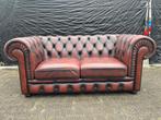 Chesterfield bank roodbruin GRATIS BEZORGD, Gebruikt, Ophalen of Verzenden, Rechthoekig, Leer