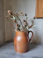 Oude Franse Kruik met Bloemen, Antiek en Kunst, Antiek | Keramiek en Aardewerk, Ophalen of Verzenden