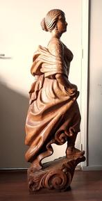 antiek houten vrouw BOEGbeeld / TOP kwaliteit gestoken beeld, Antiek en Kunst, Ophalen