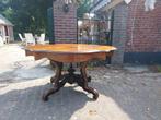 Willem III mahonie eethoek, spinnekoptafel + 4 oorstoelen., Ophalen