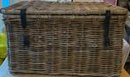 Grote rieten mand met deksel - Opbergmand, Huis en Inrichting, Woonaccessoires | Kisten, Overige materialen, Gebruikt, Minder dan 50 cm