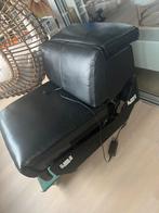 Lederen bank elekrisch, Eenpersoons, Minder dan 75 cm, Zwart /strak/ modern, Leer