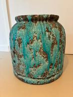 Mediterraanse ronde bloempot voor binnen, Ophalen, Aardewerk of Porselein, Zo goed als nieuw, Minder dan 50 cm