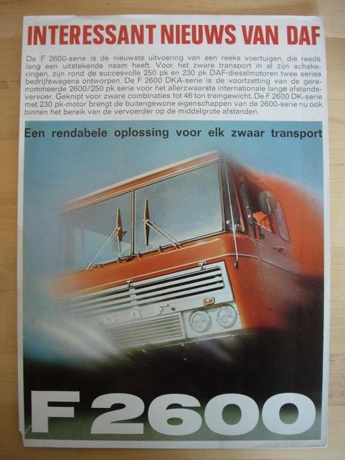 DAF 2600 Brochure 1969 – NL – F2600, Boeken, Auto's | Folders en Tijdschriften, Zo goed als nieuw, Overige merken, Ophalen