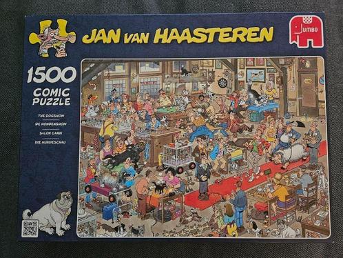 Jan van Haasteren - De Hondenshow - 1500st, Hobby en Vrije tijd, Denksport en Puzzels, Zo goed als nieuw, Legpuzzel, 500 t/m 1500 stukjes