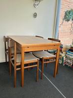 Eetkamerset vintage scandinavisch design 70’s tafel + 4 stln, Ophalen, Gebruikt, Deens scandinavisch, 4 tot 6 stoelen
