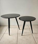 Prachtige zwarte bijzettafel rond (nieuw), Overige materialen, Rond, Nieuw, 55 tot 75 cm