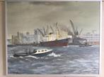 haven met meerdere schepen, Antiek en Kunst, Kunst | Schilderijen | Klassiek, Ophalen of Verzenden