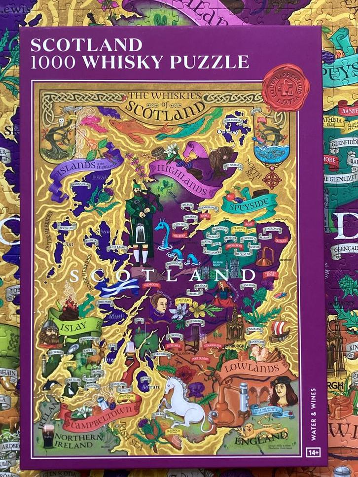 Schotland Whisky puzzel 1000 stukjes, als nieuw, Hobby en Vrije tijd, Denksport en Puzzels, Zo goed als nieuw, Legpuzzel, 500 t/m 1500 stukjes