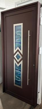 Aluminium voordeur 105 x 220 cm Rechts kleur Bruin 8017, 100 tot 120 cm, 215 cm of meer, Nieuw, Ophalen of Verzenden