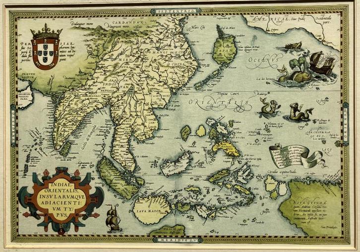 Oude kaart van Oost-Indië en Zuid-oost Azië, Antiek en Kunst, Kunst | Etsen en Gravures, Ophalen of Verzenden
