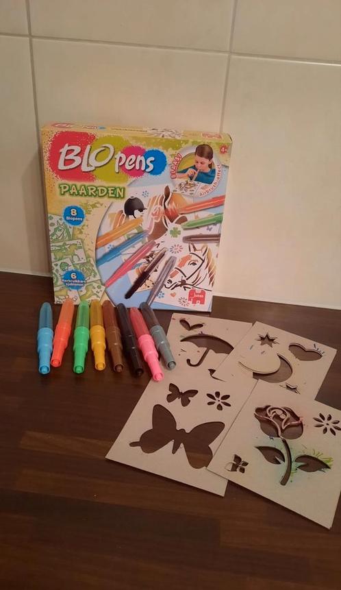 Bloopens blaas stiften met paarden sjablonen, Kinderen en Baby's, Speelgoed | Educatief en Creatief, Zo goed als nieuw, Knutselen
