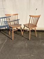 12 stuks nette bistro cafe stoelen naturel spijlen stoel, Ophalen, Bruin, Zo goed als nieuw, Vijf, Zes of meer stoelen