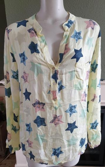 Sensi Wear gele sterren blouse top S M 36 38 Gratis Verzende beschikbaar voor biedingen
