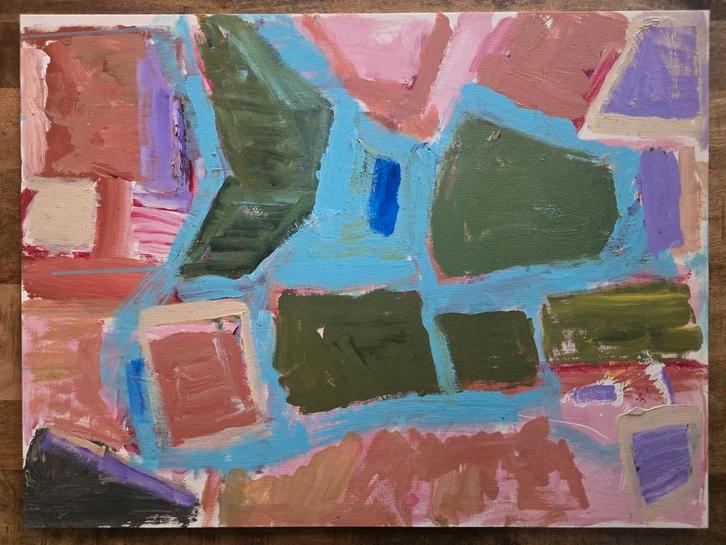 P.C. Kuiper schilderij – De Ploeg stijl (abstract) – 6080 c, Antiek en Kunst, Kunst | Schilderijen | Abstract, Ophalen of Verzenden