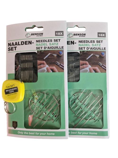 NAALDEN  set – 2 x 18-delige Set + Kledingrolmaat, Hobby en Vrije tijd, Naaien en Fournituren, Nieuw, Garen of Naald(en), Ophalen of Verzenden