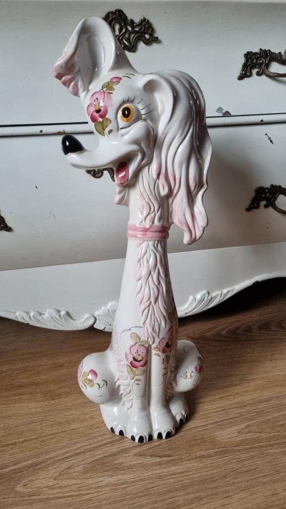 Vintage Porseleinen Langnek Hond - Jaren '60, Antiek en Kunst, Antiek | Porselein, Ophalen of Verzenden