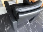 Stoel Fauteuil Zwart dik Leer van W. SCHILLIG  (5 jaar oud), Huis en Inrichting, Fauteuils, Ophalen, Zo goed als nieuw, Modern