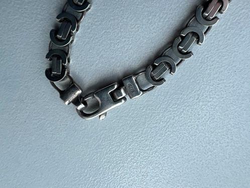 koningsketting, gemaakt van 925 zilver. lengte van 62 cm, Sieraden, Tassen en Uiterlijk, Kettingen, Zo goed als nieuw, Zilver