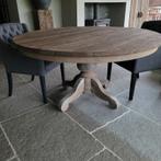 Driftwood kloostertafel rond eettafel landelijk sober stoer, Ophalen, 100 tot 150 cm, Rond, Nieuw