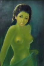 Indische Vrouw Schilderij in lijst, Antiek en Kunst, Ophalen