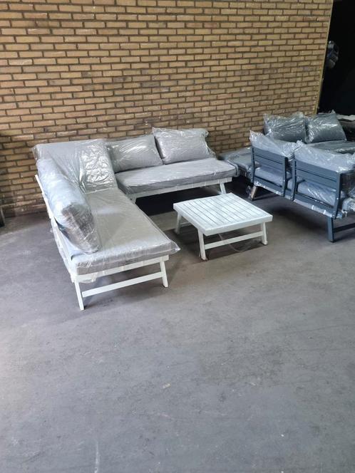 4 zitsbank met opklapbaar, Tuin en Terras, Ligbedden, Zo goed als nieuw, Aluminium, Ophalen of Verzenden