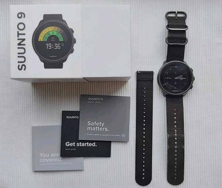 Suunto 9 Baro Titanium - Charcoal Black, Sieraden, Tassen en Uiterlijk, Sporthorloges, Gebruikt, Android, Zwart, Afstand, Calorieverbanding