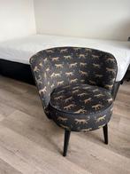 WOOOD fauteuil model ‘Bo’ met panter, Huis en Inrichting, Fauteuils, Ophalen, Gebruikt, Minder dan 75 cm, 50 tot 75 cm