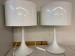 2x FLOS Spun light T2 table lamp white - Italian design, Minder dan 50 cm, Italian Design, Gebruikt, Metaal