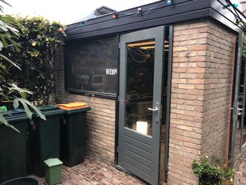 Schuurdeur met dubbel glas RAL 7010 - 87,5x210 beschikbaar voor biedingen