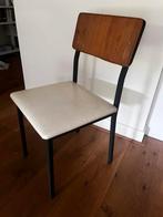 Vintage Stoel - Metaal Hout & Leer, Antiek en Kunst, Ophalen