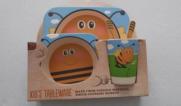 NIEUW Kinder Servies / dejeuneetje 5 delig, Huis en Inrichting, Keuken | Servies, Nieuw, Compleet servies, Overige stijlen, Overige materialen