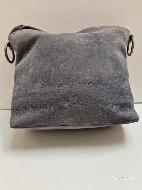 Grijs leren tas Shabbies, Sieraden, Tassen en Uiterlijk, Tassen | Damestassen, Gebruikt, Schoudertasje, Grijs, Ophalen of Verzenden