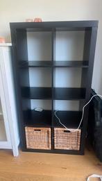 Ikea kallax vakken kast acht zwart gebruikt, Huis en Inrichting, Kasten | Boekenkasten, Ophalen, Zo goed als nieuw, 25 tot 50 cm