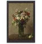 Stilleven met bloemen - Henri Fantin-Latour canvas + baklijs, Antiek en Kunst, Verzenden