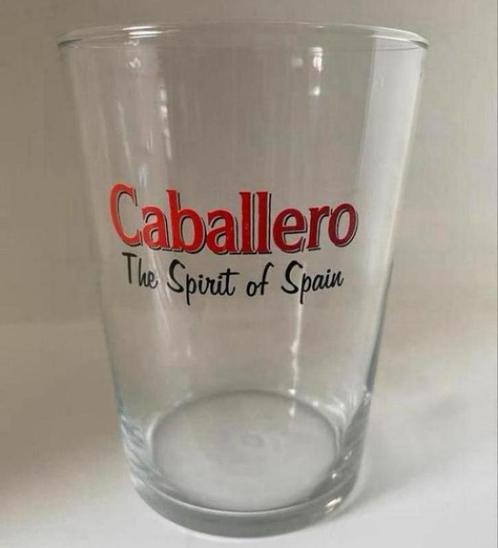 Groot glas van Caballero The Spirit of Spain. Hoogte 12 cm., Verzamelen, Glas en Borrelglaasjes, Zo goed als nieuw, Borrel- of Shotglas