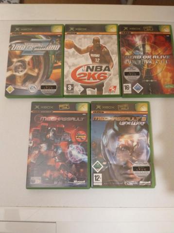 XBox games. Dead or alive, NFS, mech assault, NBA