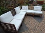 Te koop ikea loungeset hardhout applaro groot, Gebruikt, Hardhout, 6 zitplaatsen, Ophalen of Verzenden