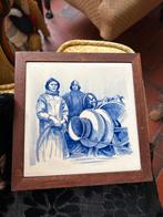 Delfts blauwe tegel Haringvisserij N. Parlevliet Haringtrawl, Ophalen of Verzenden